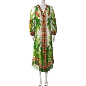 FARM Rio Tropical Leaf and Floral Maxi Dress